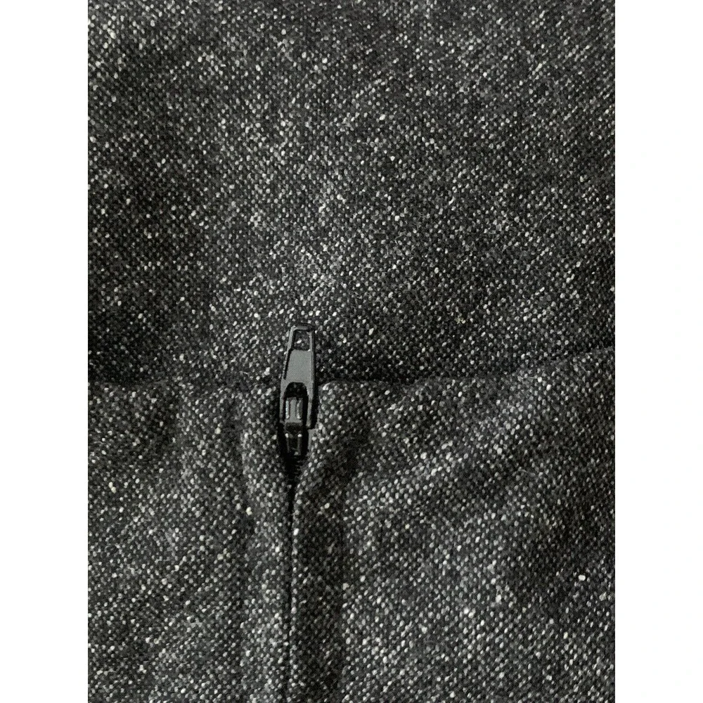 Rebecca Taylor Women’s Herringbone Gray Wool Silk Lambs Leather Trim Size 6 - Picture 13 of 14